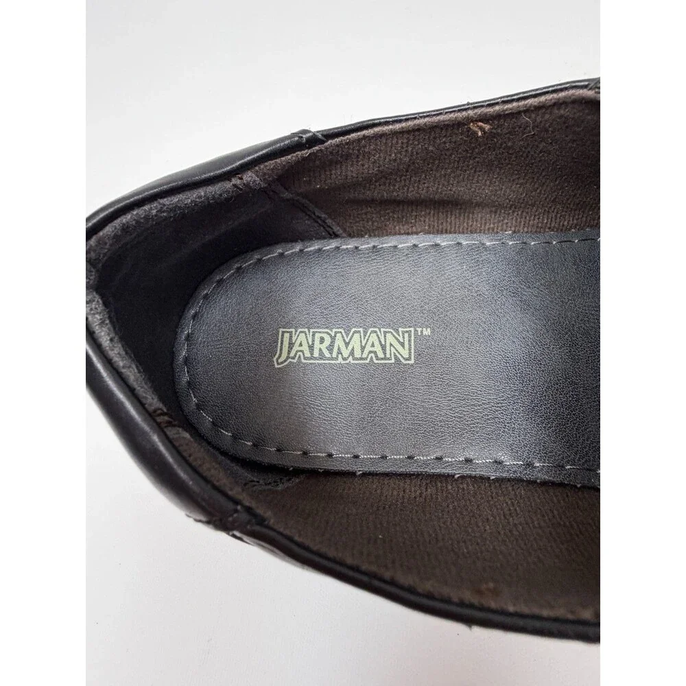 Jarman Metropolis Men's 10.5 Black Slip On Dress Shoes Square Toe Loafers